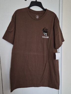 Volcom Men's Brown Dooms Day Rose T-shirt Size XL